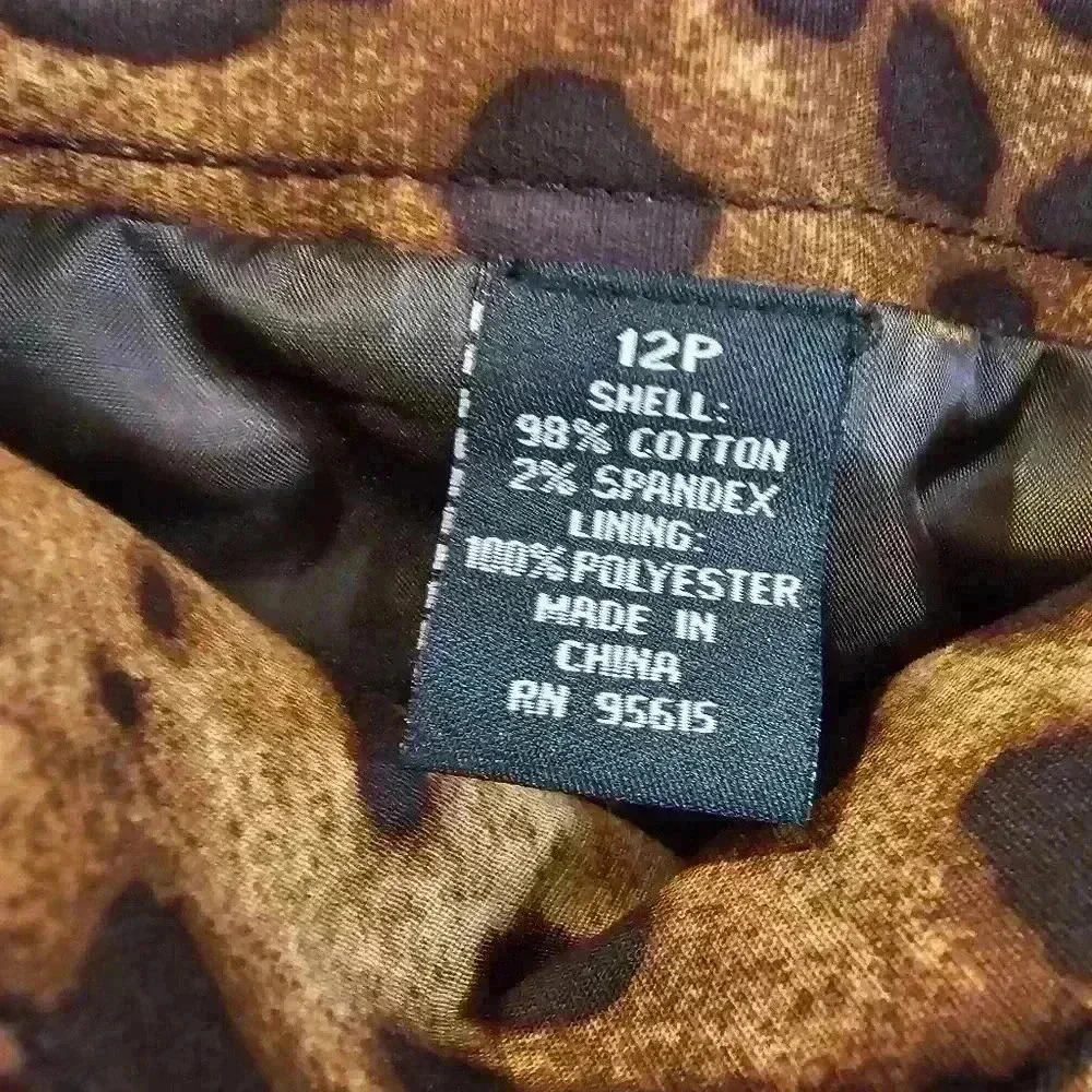 Rafaella Petite Leopard Print Skirt with Back Slit - Picture 2 of 5